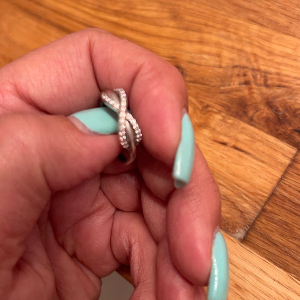 Tiffany white gold and diamond infinity ring